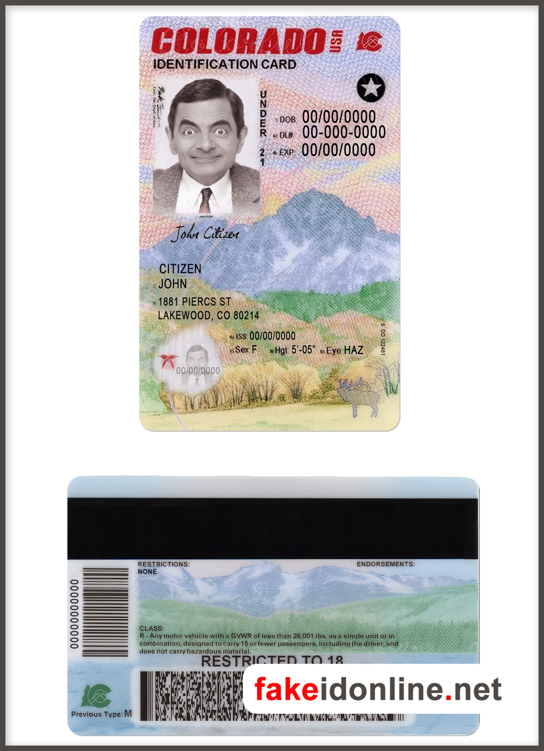 Colorado Newest ID Card PSD Template 2023
